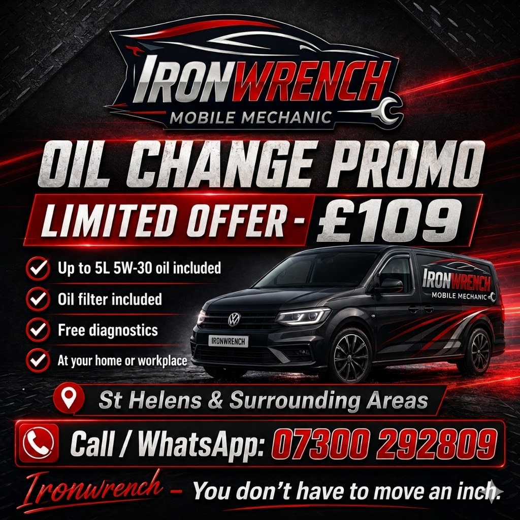 Ironwrench Oil Change Promo Β£109